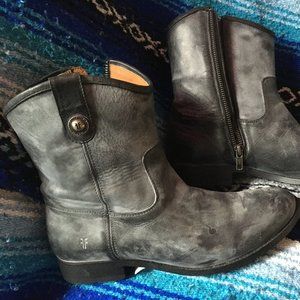 Never worn Frye black leather cowboy booties